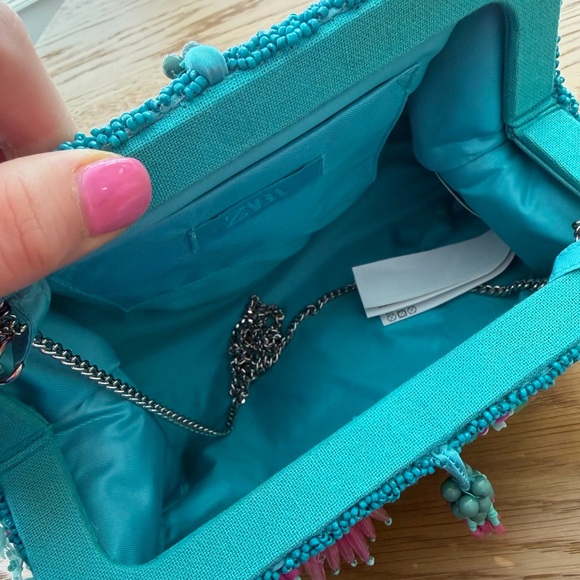 Zara coral Vibrant Beaded Clutch - Picture 5 of 11